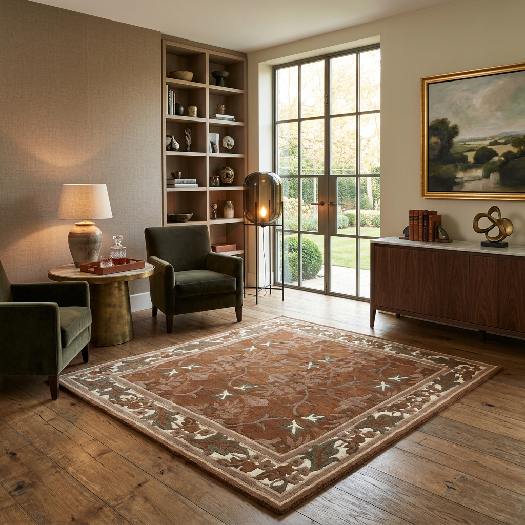 Hand Tufted New Zealand Wool Rugs in Beige/Lt.Brown Color