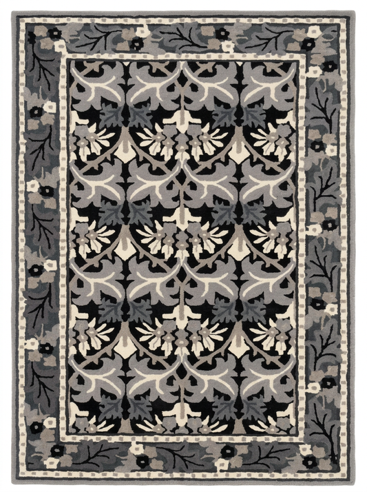Hand Tufted New Zealand Wool Rugs in Grey/Charcoal Color