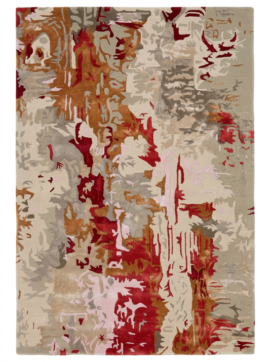 Hand Tufted Viscose + New Zealand Wool Rugs in Multi Color