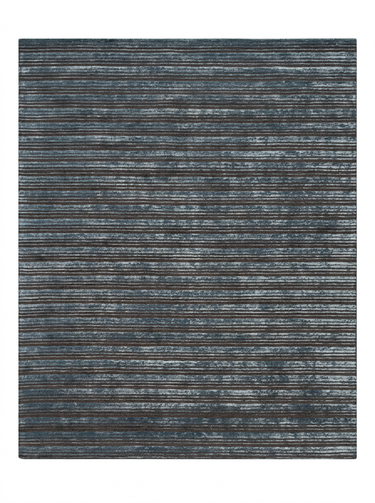 Hand Tufted Viscose + New Zealand Wool Rugs in Blue/Charcoal Color