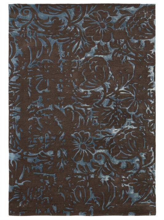 Hand Tufted New Zealand Wool Rugs in Charcoal/Blue Color