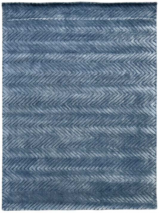 Hand Tufted Viscose + New Zealand Wool Rugs in Blue Color