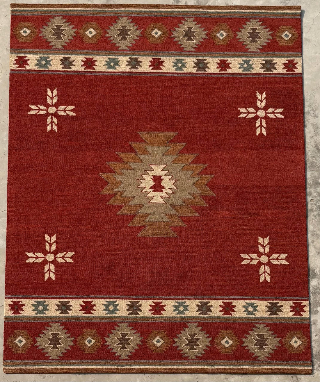 Traditional Oushak rug with warm tones