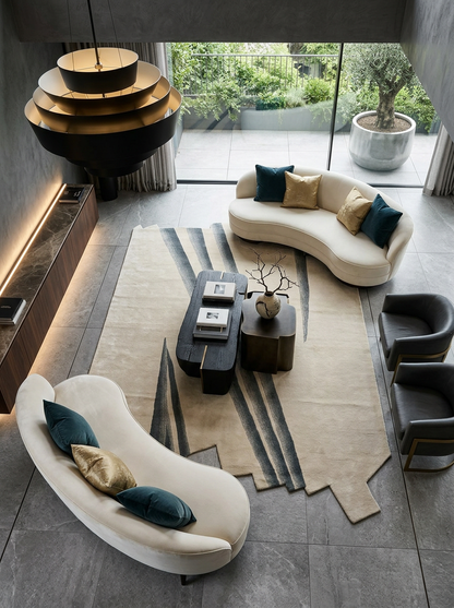 Hand Tufted 100% Viscose Rugs in Ivory Color