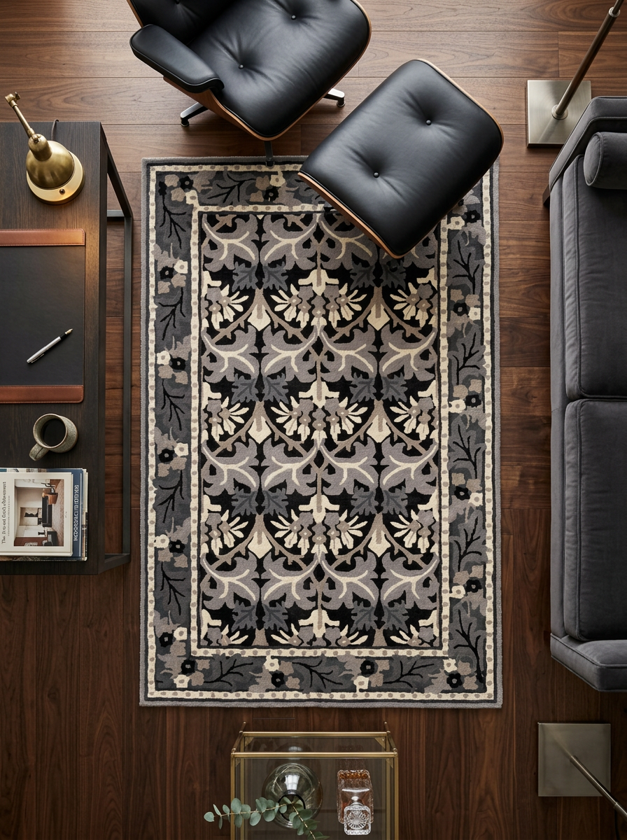 Hand Tufted New Zealand Wool Rugs in Grey/Charcoal Color