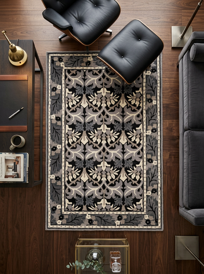 Hand Tufted New Zealand Wool Rugs in Grey/Charcoal Color