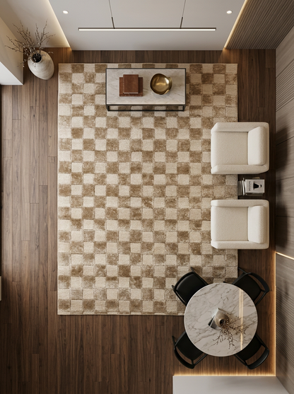 Hand Tufted 100% Viscose Rugs in Beige Color
