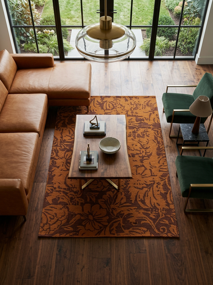 Hand Tufted 10C Fine Wool Rugs in Rust/Brown Color