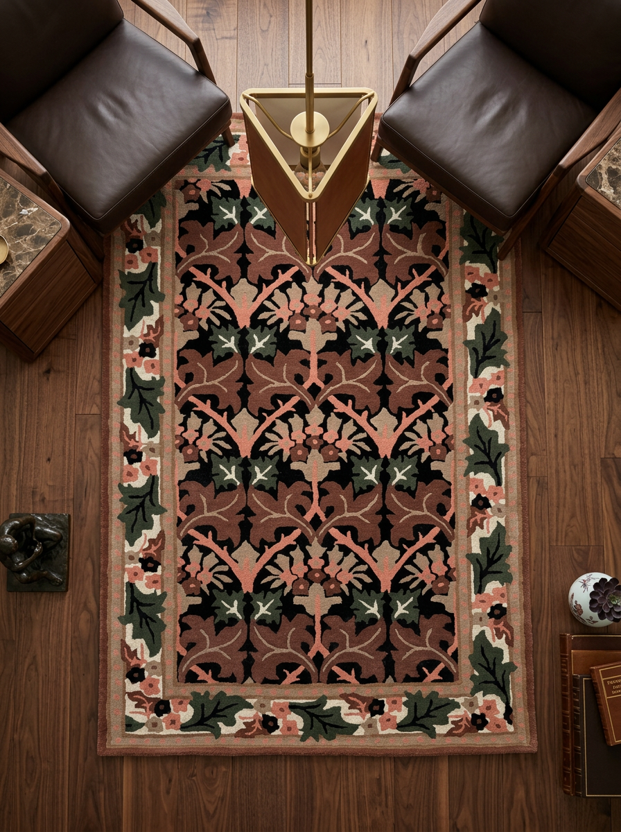 Hand Tufted New Zealand Wool Rugs in Black/Beige Color