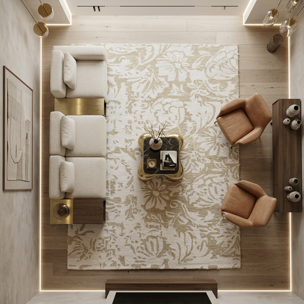 Hand Tufted Fine Wool Rugs in Beige/Ivory Color