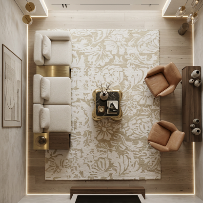 Hand Tufted Fine Wool Rugs in Beige/Ivory Color