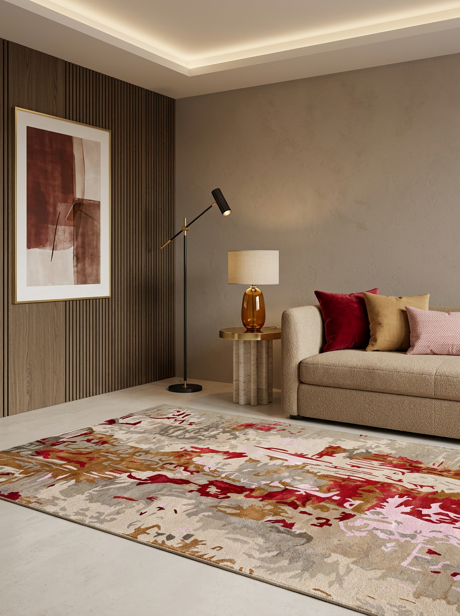 Hand Tufted Viscose + New Zealand Wool Rugs in Multi Color