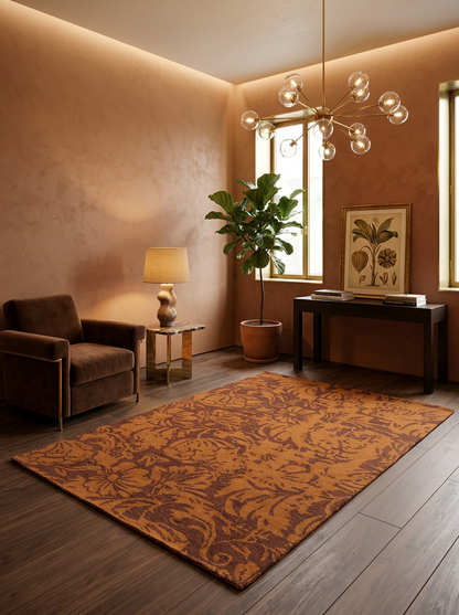 Hand Tufted 10C Fine Wool Rugs in Rust/Brown Color