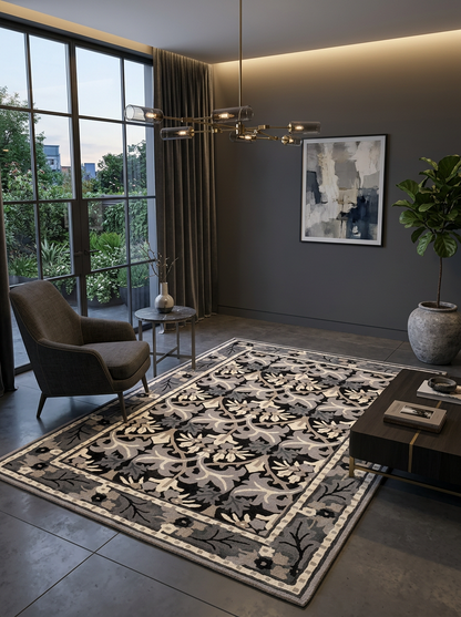 Hand Tufted New Zealand Wool Rugs in Grey/Charcoal Color