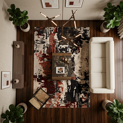 Hand Tufted New Zealand Wool+Viscose Rugs in Beige/Charcoal Color