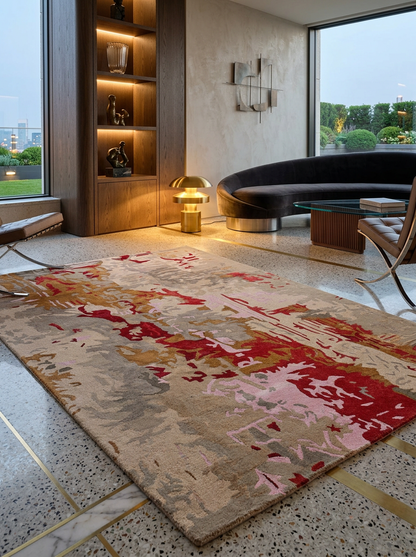 Hand Tufted Viscose + New Zealand Wool Rugs in Multi Color