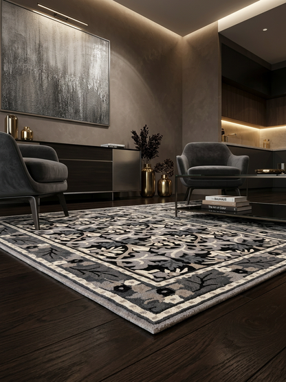 Hand Tufted New Zealand Wool Rugs in Grey/Charcoal Color
