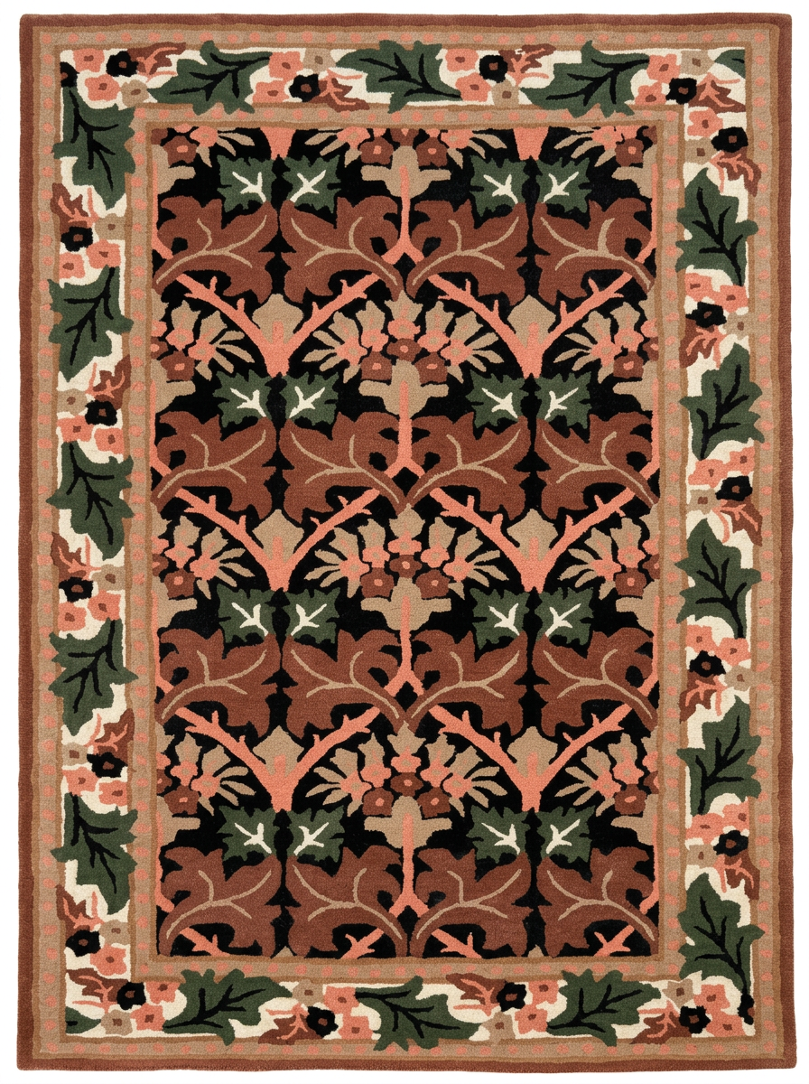 Hand Tufted New Zealand Wool Rugs in Black/Beige Color