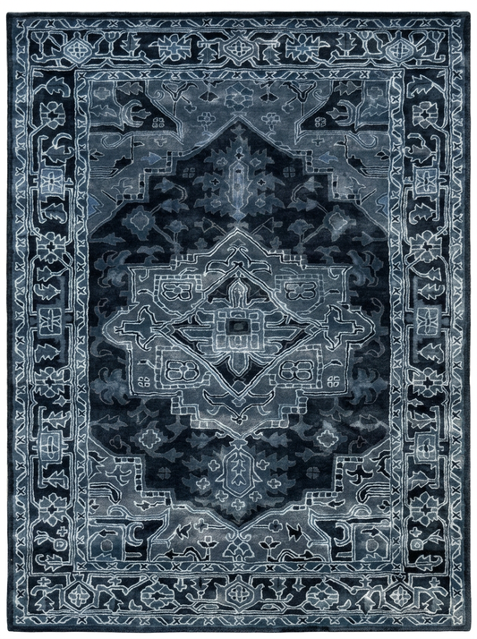 Hand Tufted 100% Viscose Rugs in Navy Blue Color