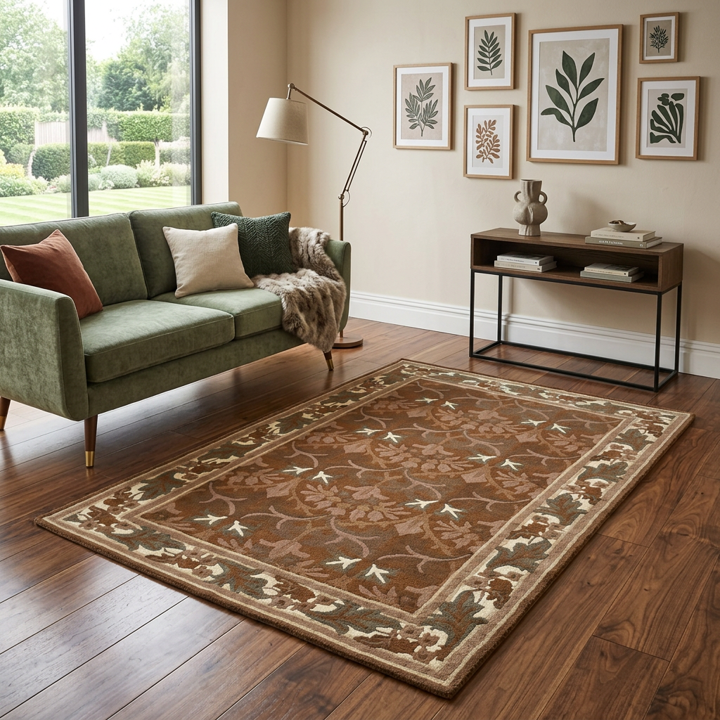 Hand Tufted New Zealand Wool Rugs in Beige/Lt.Brown Color
