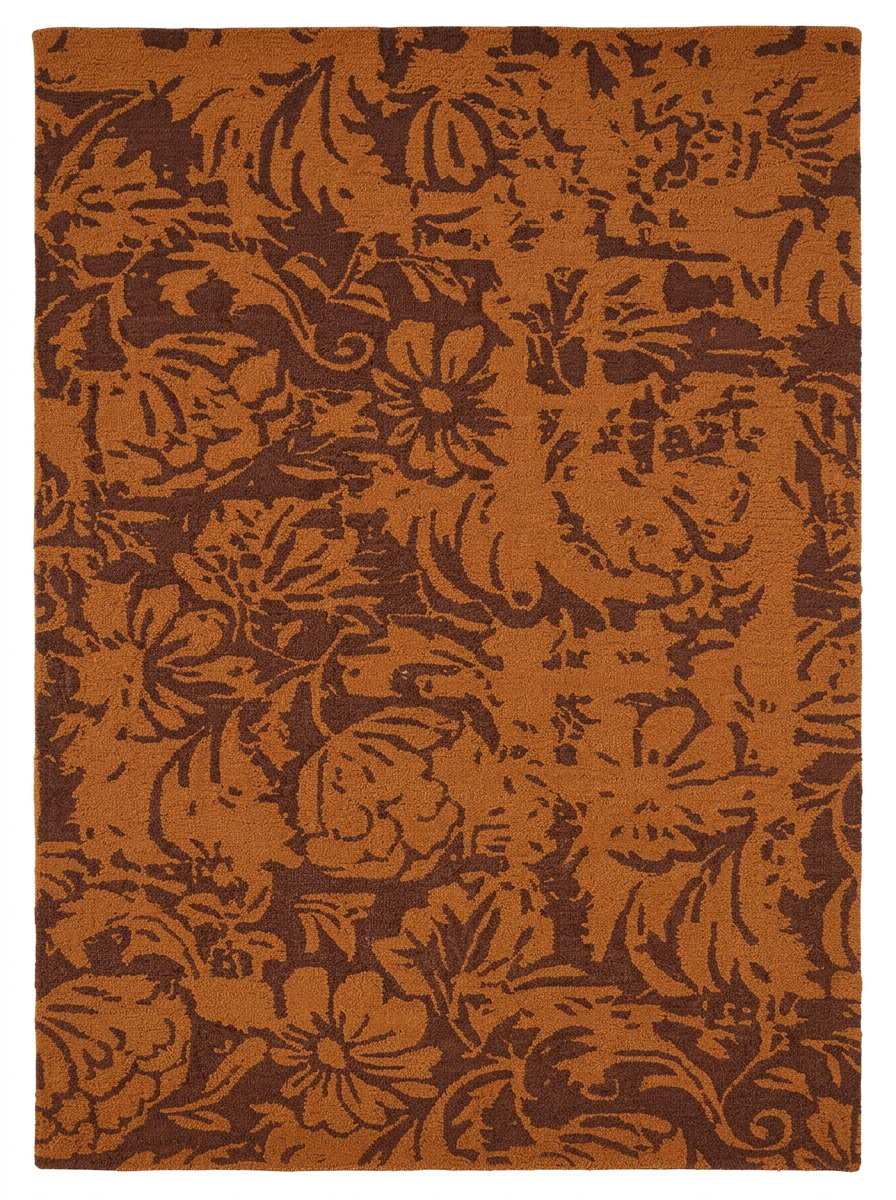Hand Tufted 10C Fine Wool Rugs in Rust/Brown Color