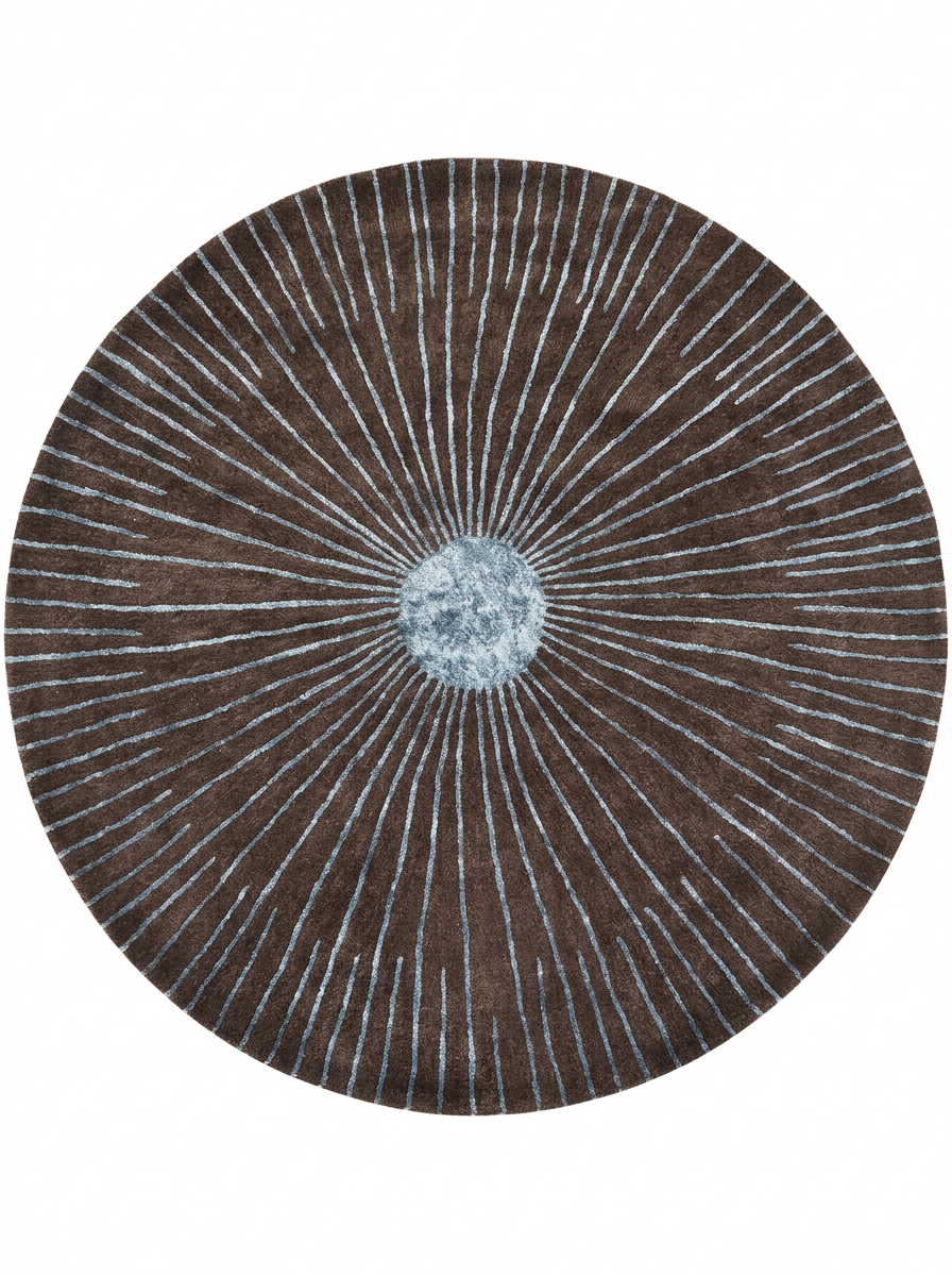 Hand Tufted New Zealand Wool+Viscose Rugs in Charcoal/Blue Color