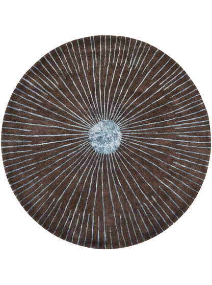 Hand Tufted New Zealand Wool+Viscose Rugs in Charcoal/Blue Color