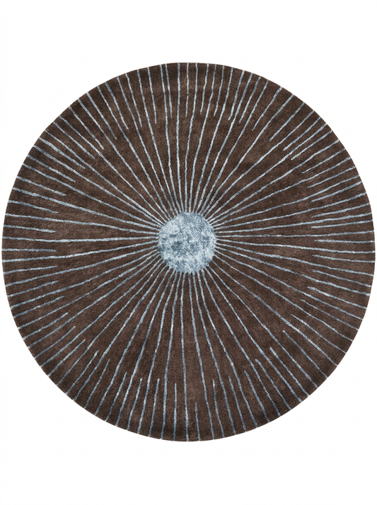 Hand Tufted New Zealand Wool+Viscose Rugs in Charcoal/Blue Color