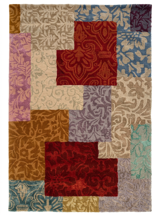 Hand Tufted New Zealand Wool+Viscose Rugs in Multi Color