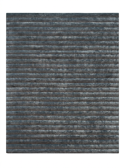 Hand Tufted Viscose + New Zealand Wool Rugs in Blue/Charcoal Color