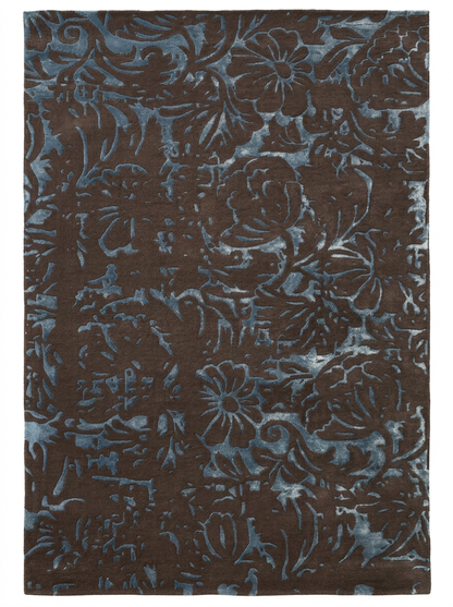Hand Tufted New Zealand Wool Rugs in Charcoal/Blue Color
