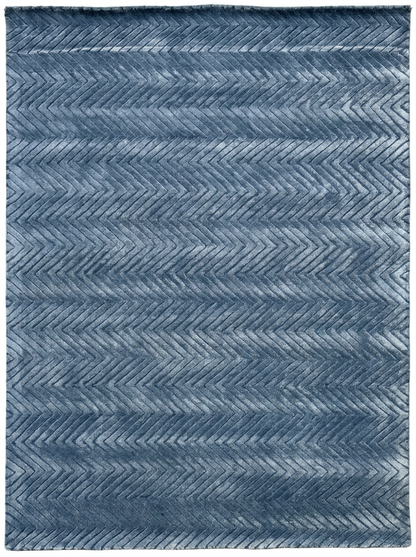 Hand Tufted Viscose + New Zealand Wool Rugs in Blue Color