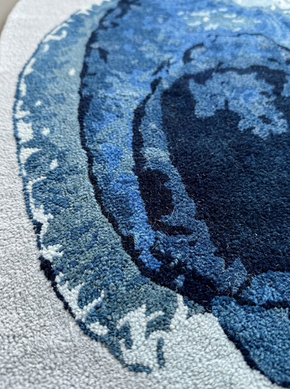 Hand Tufted Viscose + New Zealand Wool Rugs in Denim/Blue Color