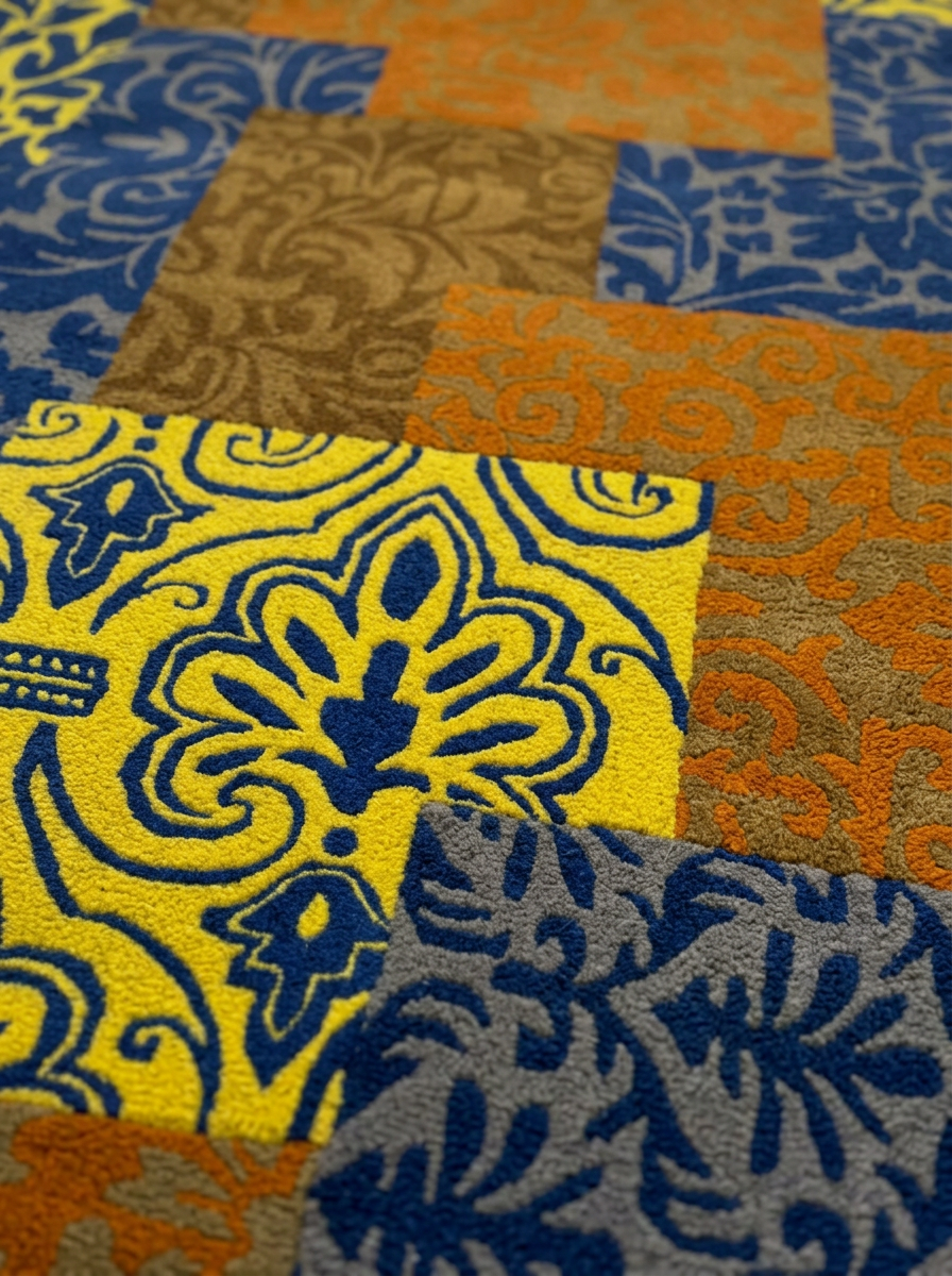 Hand Tufted New Zealand Wool Rugs in Brown/Blue Color