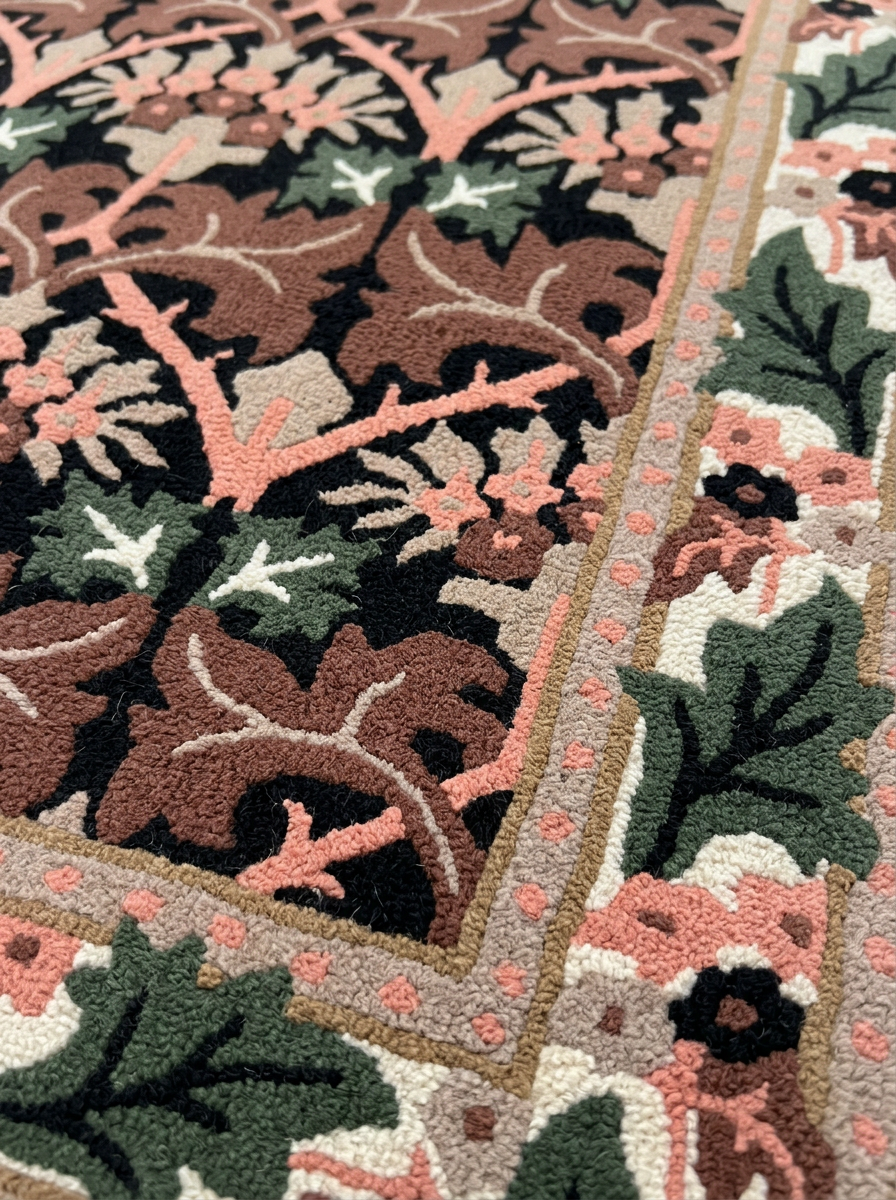 Hand Tufted New Zealand Wool Rugs in Black/Beige Color
