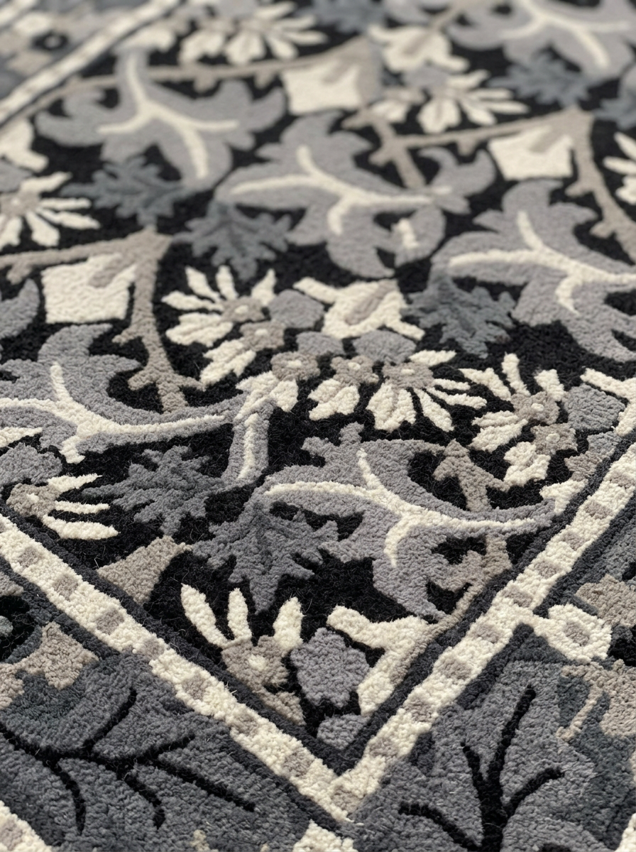 Hand Tufted New Zealand Wool Rugs in Grey/Charcoal Color