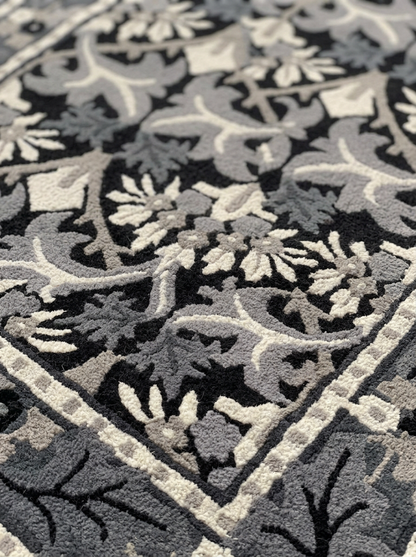 Hand Tufted New Zealand Wool Rugs in Grey/Charcoal Color