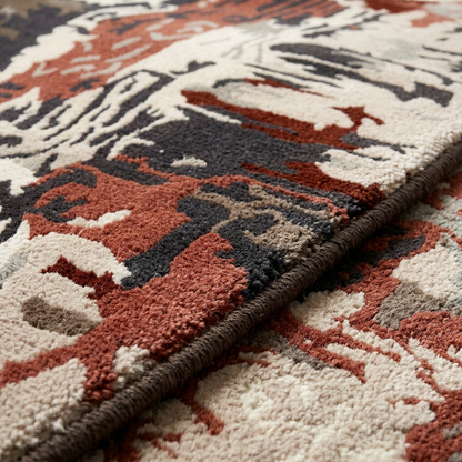 Hand Tufted New Zealand Wool+Viscose Rugs in Beige/Charcoal Color