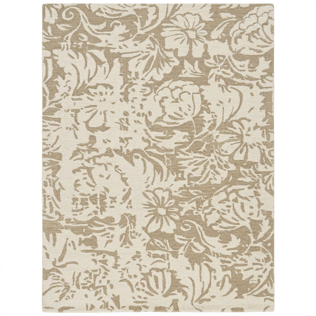 Hand Tufted Fine Wool Rugs in Beige/Ivory Color