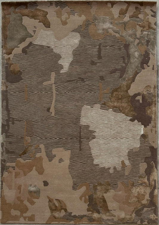 Bhoomi — Hand-Tufted Beige & Brown Wool-Viscose Rug