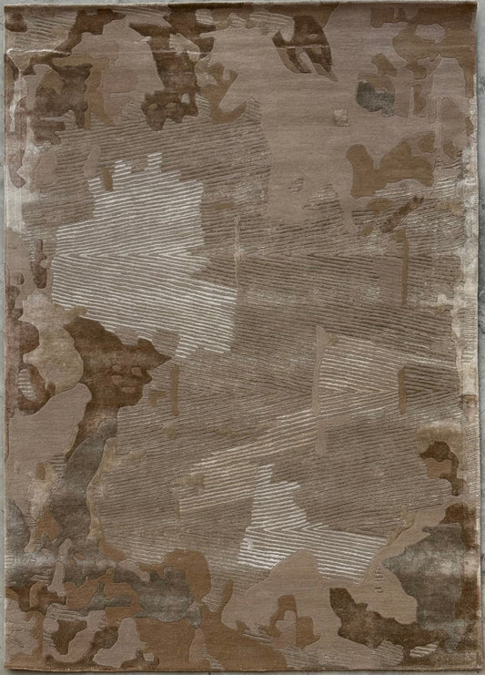 Gehu — Hand-Tufted Beige & Camel Wool-Viscose Rug