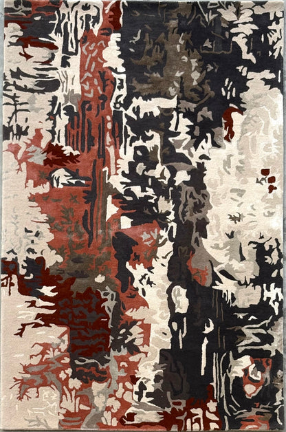 Chhaya — Hand-Tufted Beige & Charcoal Wool-Viscose Rug
